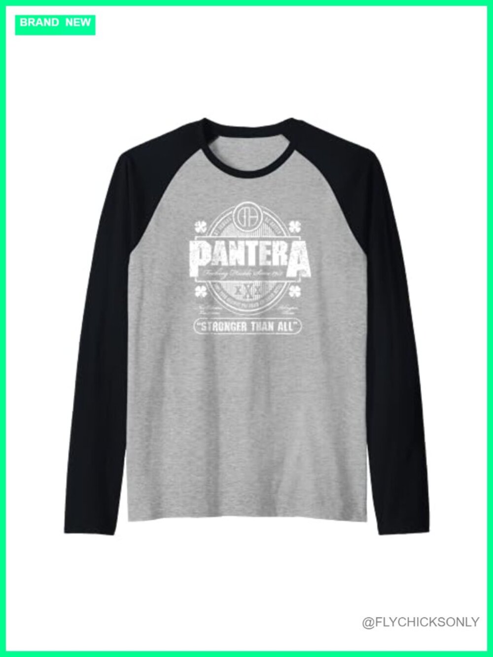 Pantera Stronger Than All Raglan Baseball Tee Band Graphic Top
